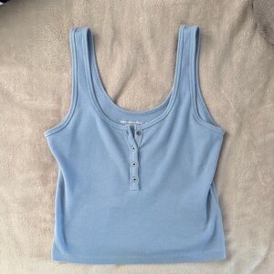 Abercrombie & Fitch Blue Ribbed Tank Top